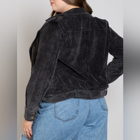 Nwt -Plus Size- Women’s POL Moto Corduroy Jacket - Black - 2XL, 3XL - Picture 3 of 4
